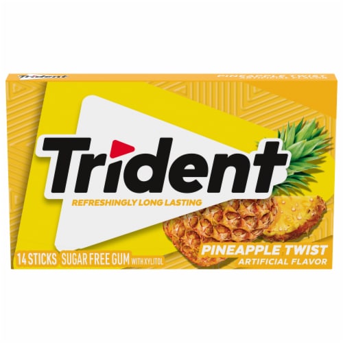 Trident Sugar-Free Pineapple Twist Gum Perspective: front