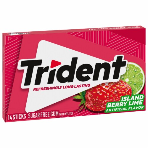 Trident Sugar Free Island Berry Lime Gum Perspective: front