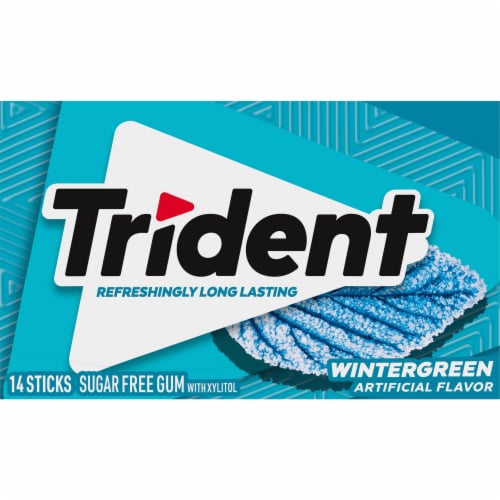 Trident Wintergreen Sugar Free Gum Sticks Perspective: front
