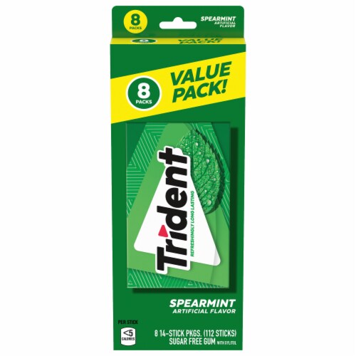 Trident Spearmint Sugar Free Gum Perspective: front