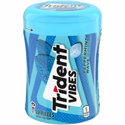 Trident Vibes Peppermint Wave Sugar Free Gum Perspective: front