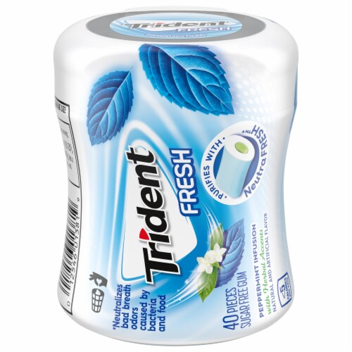 Trident Sugar Free Peppermint Infusion Gum Perspective: front