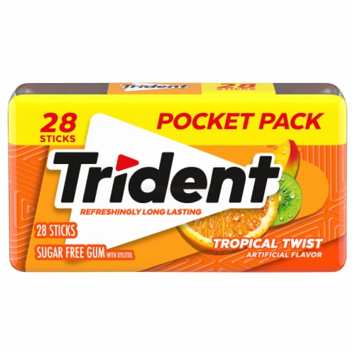 Trident Tropical Twist Sugar Free Gum Pocket Pack, 0.05 oz - Fry’s Food ...