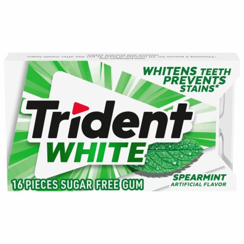 Trident White Spearmint Sugar Free Gum Perspective: front