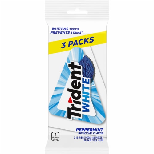 Trident Peppermint Sugar Free Gum Perspective: front