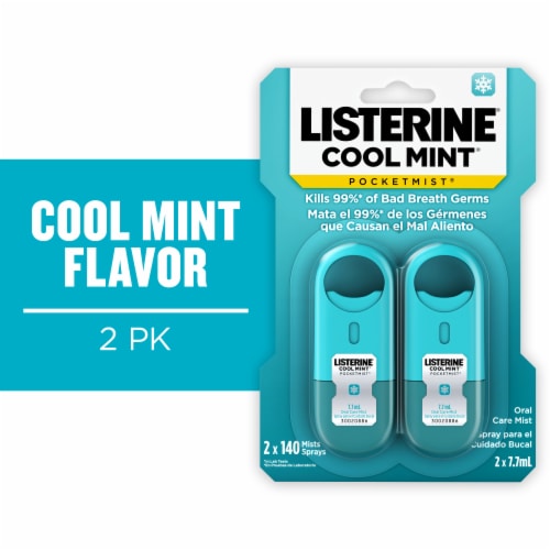 Listerine Cool Mint Pocketmist Oral Care Mist Perspective: front