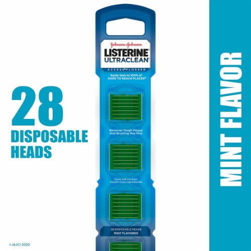 Listerine Ultraclean Access Mint Flosser Disposable Heads Perspective: front