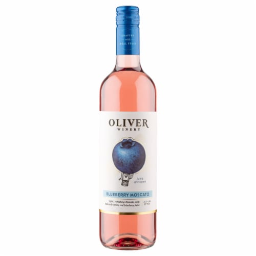 Oliver Winery Blueberry Moscato Indiana White Wine Perspective: front