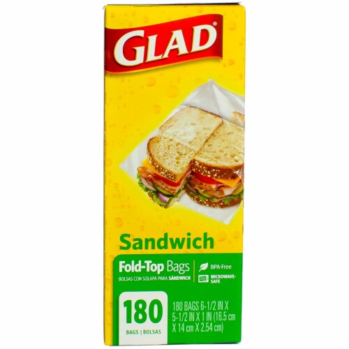 Glad Sandwich Zipper Bags, 50 Count (Pack of 12)