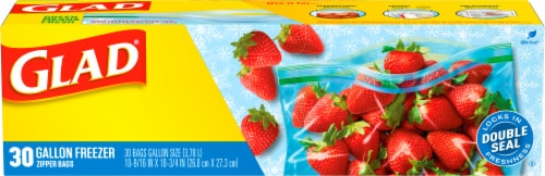 Glad Freezer Gallon Zipper Bags Perspective: front