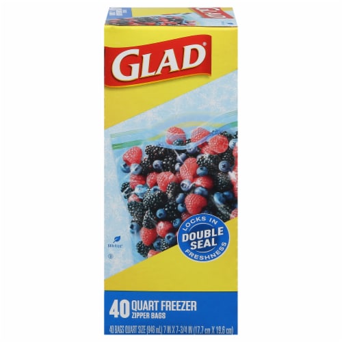 Glad® Zipper Freezer Storage Plastic Bags Perspective: front