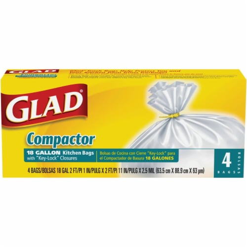 Glad Compactor Kitchen Trash Bags Perspective: front