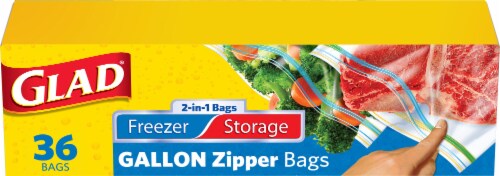 Glad FLEXN SEAL Gallon Freezer Zipper Bags 