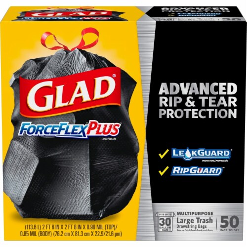 Glad ForceFlexPlus Trash Bag 78997 Perspective: front