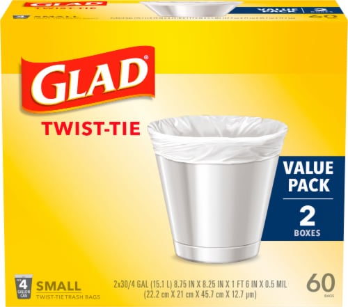 Glad Small Twist-Tie Trash Bags, 60 ct - Pay Less Super Markets