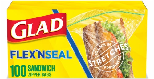 Glad FLEXN SEAL Sandwich Food Storage Plastic Bags, 100 ct - Kroger