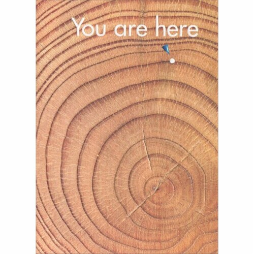 Avanti You Are Here A-Press Birthday Card Perspective: front