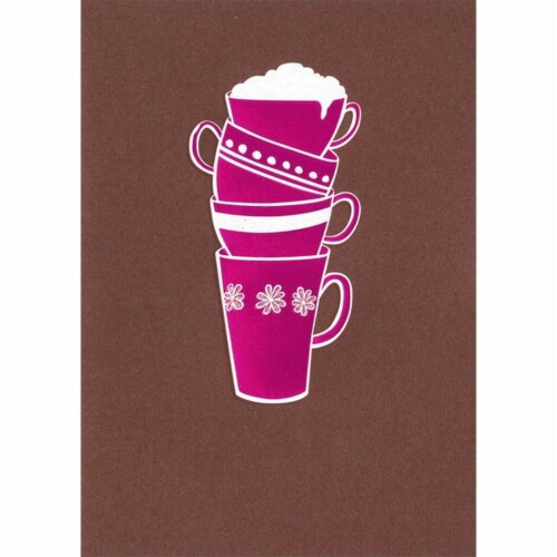 Avanti Stack Of Cups A-Press Glitter Thank You Card Perspective: front