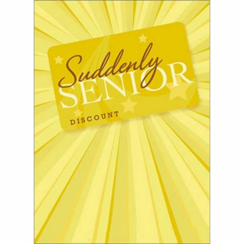 Avanti Senior Discount Card A-Press Birthday Card Perspective: front