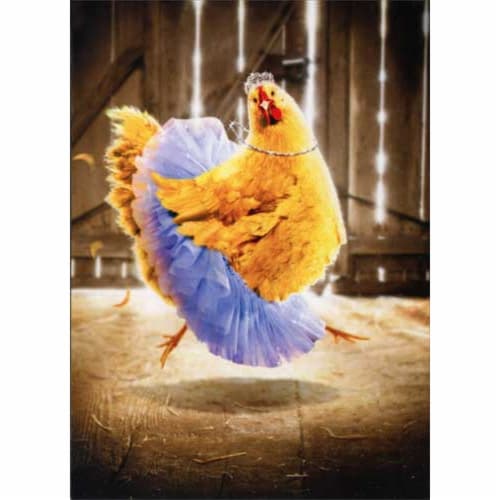 Avanti Chicken in Tutu Funny / Humorous Birthday Card Perspective: front