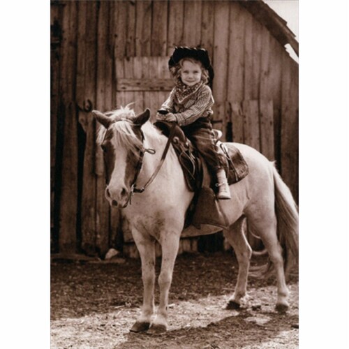 Avanti Press Greeting Card Little Girl On Horse Perspective: front