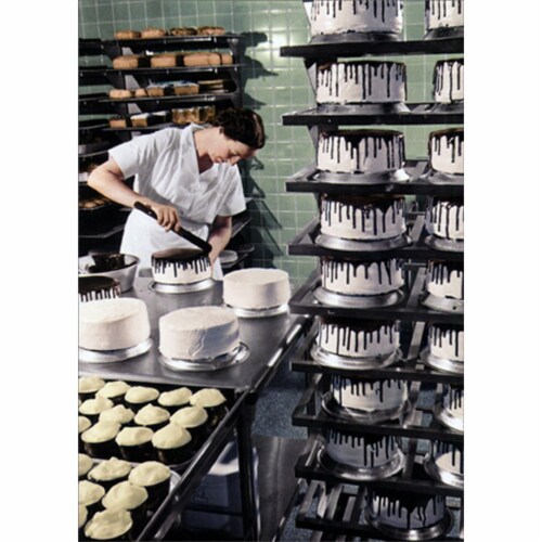Avanti Press Greeting Card Woman Cake Baker Perspective: front