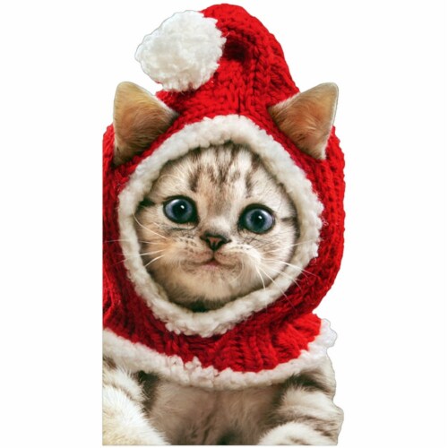 Avanti Press Greeting Cards Christmas Kitten Knit Santa Hat Perspective: front