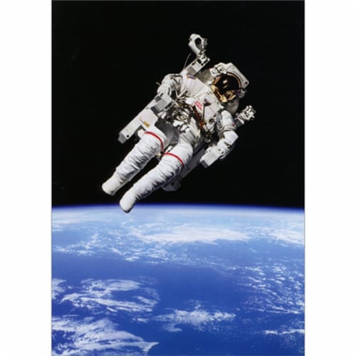 Avanti Press Greeting Cards Birthday Astronaut Floating in Space Perspective: front