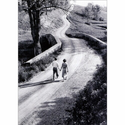 Avanti Press Greeting Cards Anniversary Man and Woman Walking on Path Perspective: front