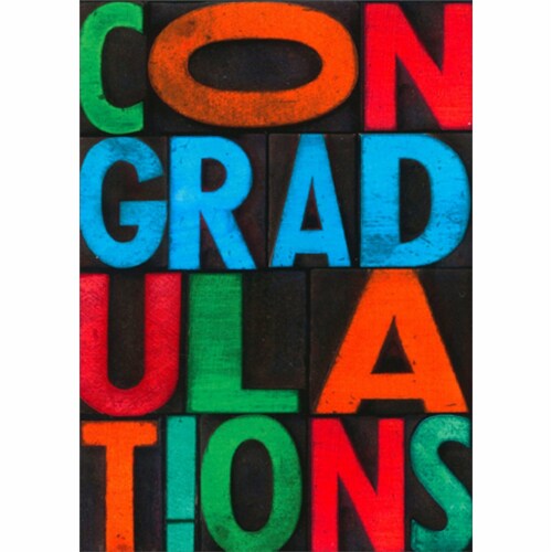 Avanti Congratulations: Bold Letters on Black Congratulations Card Perspective: front