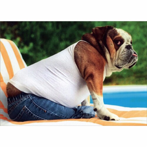 Avanti Press Greeting Cards Father's Day Bulldog Tank Top Perspective: front