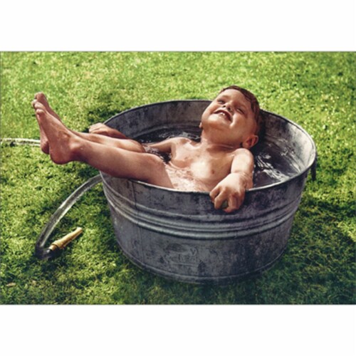 Avanti Press Greeting Cards Birthday Little Boy in Washtub Perspective: front