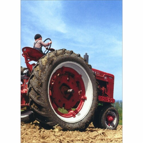 Avanti Press Greeting Cards Birthday Little Boy Driving Tractor Perspective: front
