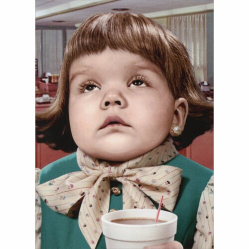 Avanti Press Greeting Cards Almost Funny Little Girl Coffee Cup Perspective: front