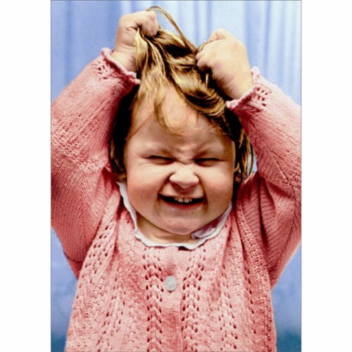 Avanti Press Greeting Cards Almost Funny- LITTLE GIRL HAIR PULL Perspective: front