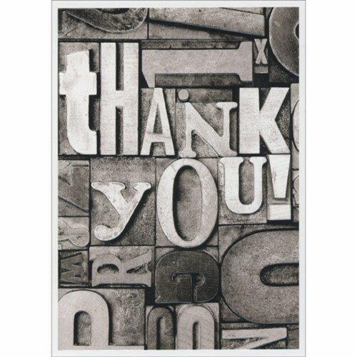Avanti Embossed Thank You Letters Metal Blocks Thank You Card Perspective: front