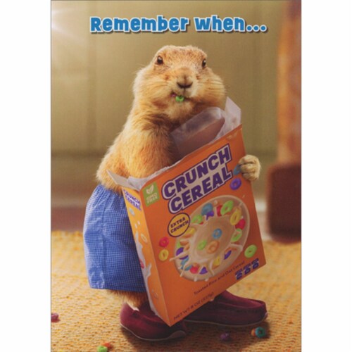 Avanti Press Greeting Cards Birthday- Groundhog Cereal Box Perspective: front
