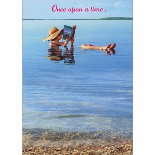 Avanti Press Greeting Cards Birthday Woman Floating in Water Perspective: front