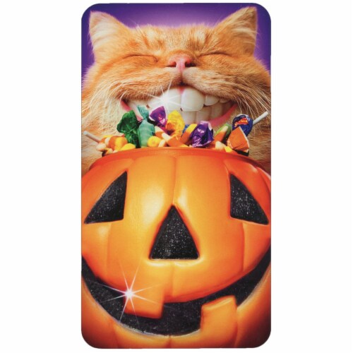 Avanti Press Greeting Cards Halloween Cat Pumpkin Teeth Perspective: front