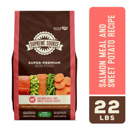 Supreme Source Grain-Free Super-Premium Salmon Meal and Sweet Potato Recipe Dog Food Perspective: front