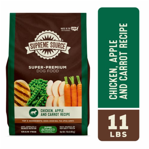 Supreme Source Grain-Free Super-Premium Chicken, Apple and Carrot Recipe Dog Food 11 lb Perspective: front