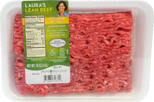 Laura's Lean Beef 92/8 Ground Beef Perspective: front
