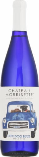 Chateau Morrisette Our Dog Blue Semi-Sweet Virginia Red Wine Perspective: front