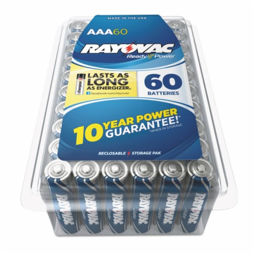 Rayovac® Alkaline AAA Batteries - 60 Pack Perspective: front