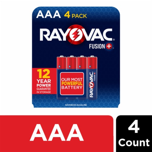 Rayovac Fusion AAA Batteries , Triple A Alkaline Batteries Perspective: front