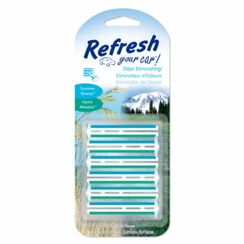Refresh Your Car!® Summer Breeze & Alpine Meadow Odor Eliminating Vent Clips Perspective: front