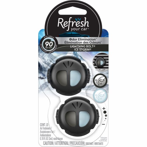 Refresh Your Car!® Diffuser Air Freshener Lightning Bolt™ Ice Storm™ Scent Perspective: front
