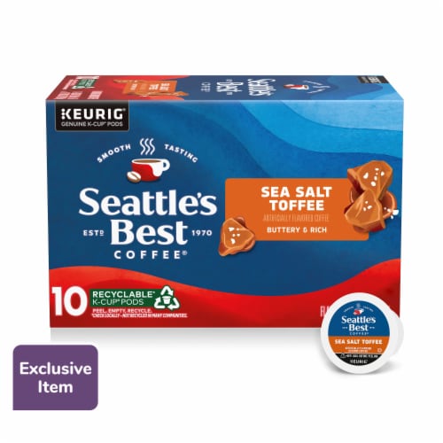Seattle’s Best Coffee Sea Salt Toffee Flavored K-Cup Coffee Pods Perspective: front