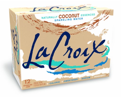 LaCroix Sparkling Water, Coconut, 12 Fl Oz, Pack of 12 Perspective: front