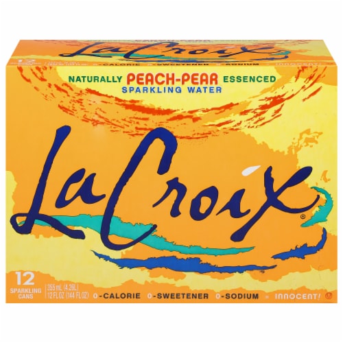 LaCroix® Peach-Pear Flavored Sparkling Water Cans Perspective: front